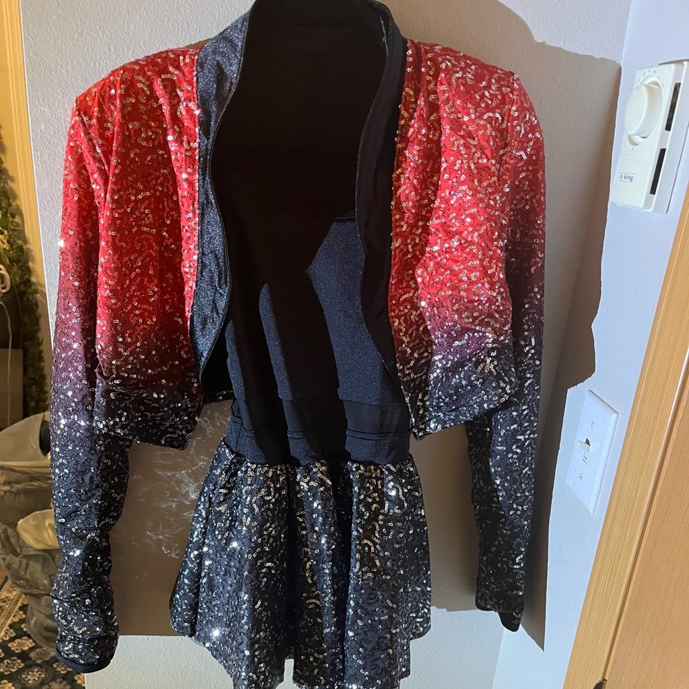 Weissman SA Black and White Squined Jacket and Dress Used
